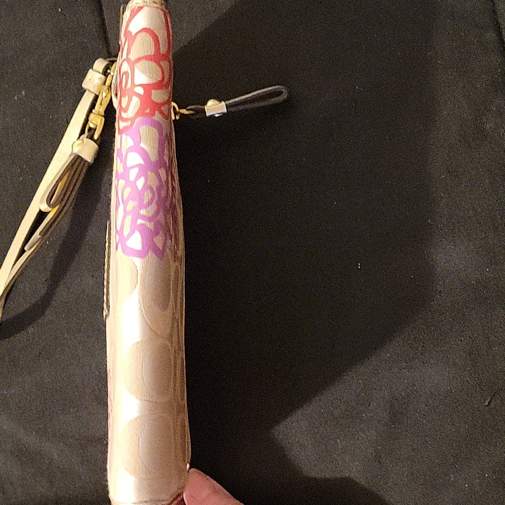 Coach Cream Wristlet with Multicolor Floral Design - Picture 9 of 14